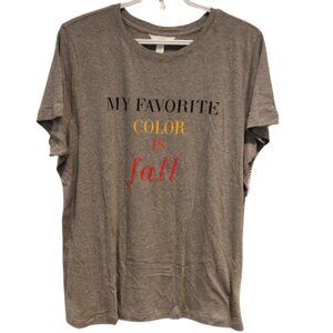 3/$20 🏷 1902 Grey Fav Colour is Fall Tshirt Size XXL BNWT